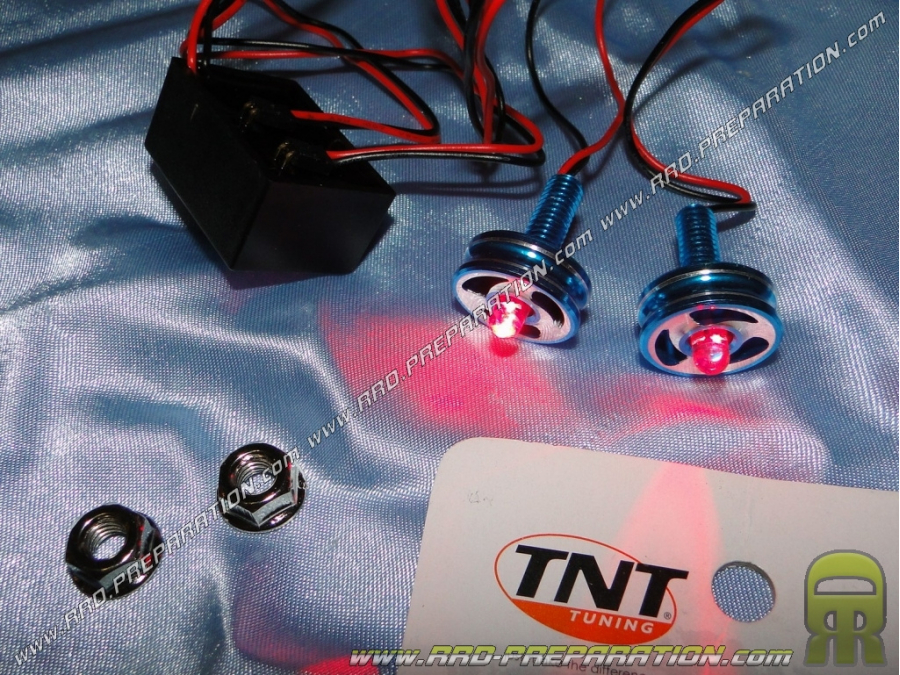 Jeu de 2 néons leds TNT TUNING JANTE VIS clignotante vert et rouge