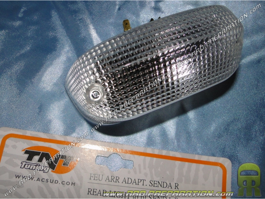 Rear light for mécaboite DERBI Senda R X-TREM, X-RACE, SM ... after 2003 transparent TNT TUNING approved