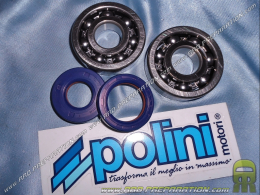 Set of 2 reinforced bearings original size + POLINI crankshaft oil seals for mécaboite minarelli am6 engine