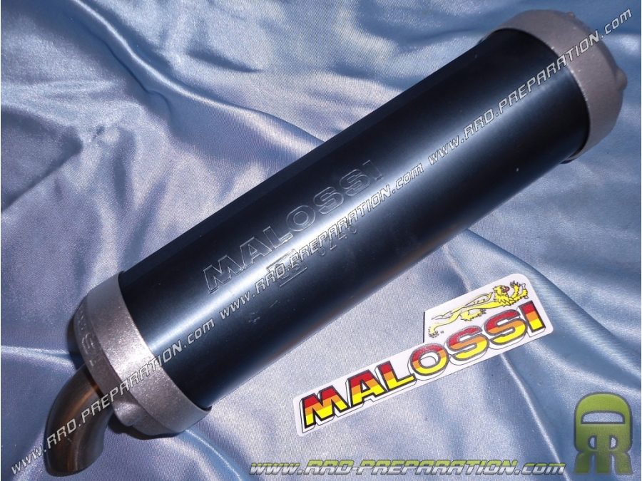Silencer, cartridge MALOSSI MHR shell Ø70mm cast aluminum / machined / blue anodized fixing Ø 21mm