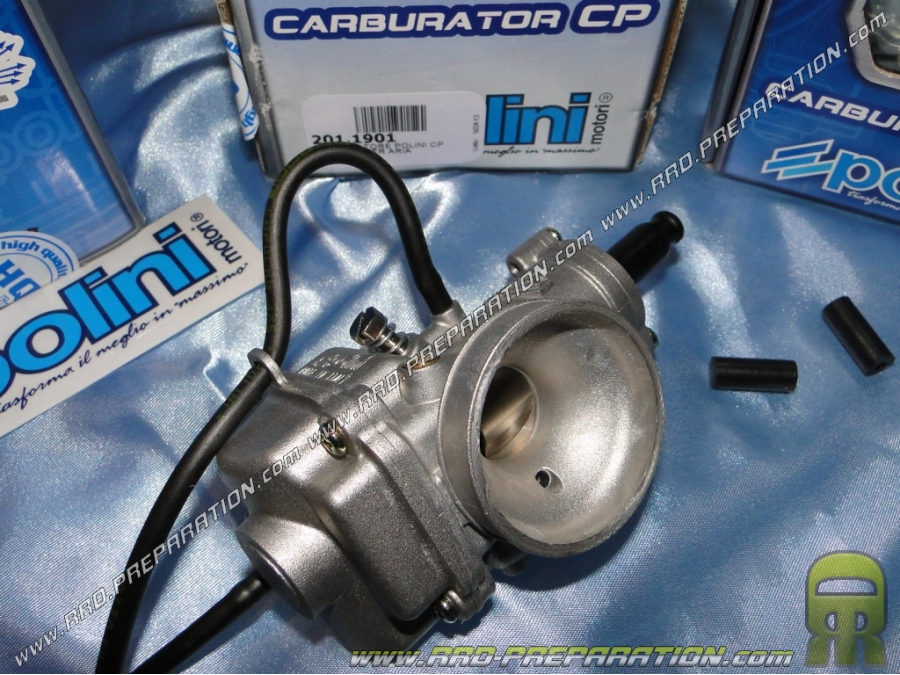 Carburateur POLINI CP 19 souple, avec graissage séparé, starter à câble