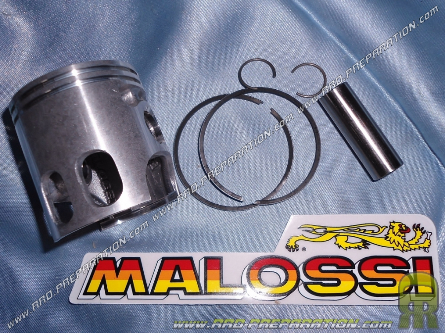 Piston bi-segment MALOSSI Ø44.5mm ou réalésage pour kit fonte sur YAMAHA RD, DT, TY, MX, MBK ZX...