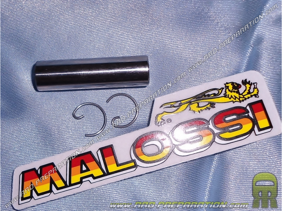 Axe de piston Ø10mm par 0,6mm par L.36mm avec 2 clips en G pour kit MALOSSI 70cc d.45,5mm sur Peugeot 103, fox, wallaroo...