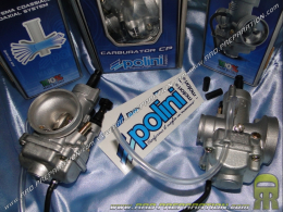 Carburateur POLINI CP 23 avec graissage séparé, souple, starter à levier ou à câble aux choix