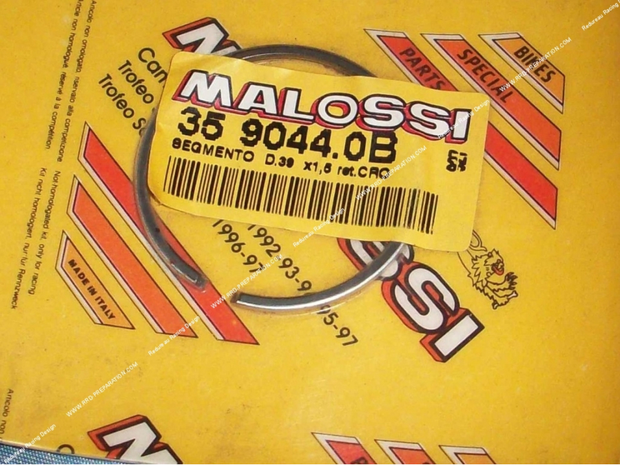 Segmento MALOSSI Ø39X1,5mm para kit 50cc bi-segmentos MALOSSI G1R & G2R (réplica) aire y líquido en MBK 51 / motobecane av10