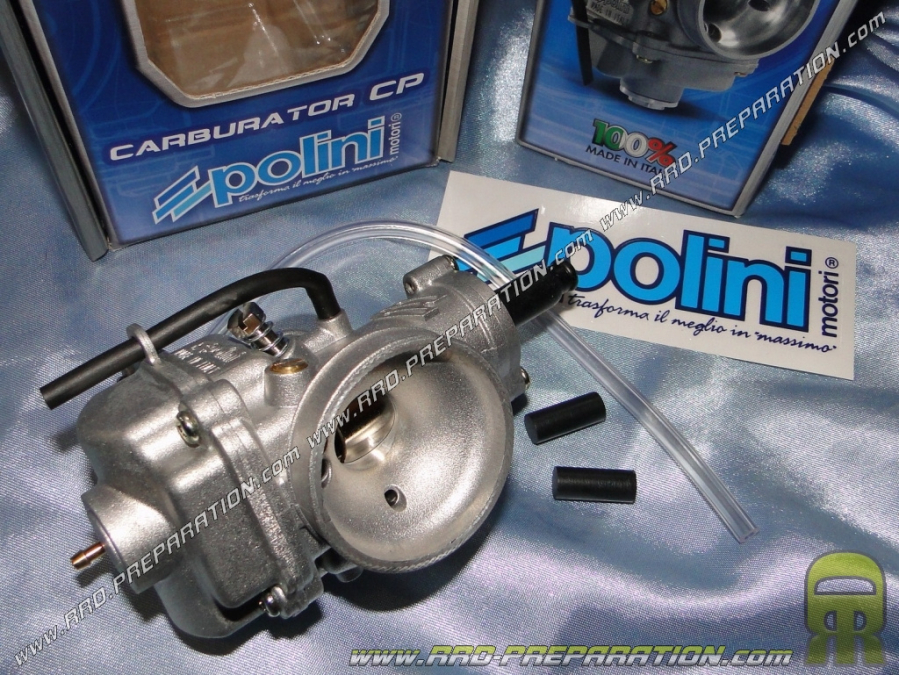 Carburador POLINI CP 17.5 flexible, con opciones de lubricación separada, cable de estrangulador o palanca