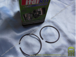 Jeu de 2 segments Ø49 a 50,75mm aux choix ITALKIT pour kit fonte DR, TOP PERFORMANCES noir 75cc sur minarelli am6