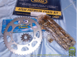 Kit chaine AFAM pour SUZUKI SMX de 2001 à 2003 et RMX de 1996 à 2003 avec pignon de 12 et couronne 50