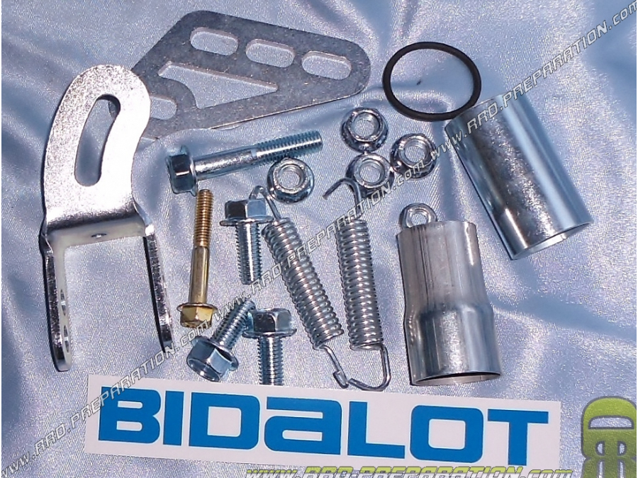 Kit de fixation complet pour pot d'échappement BIDALOT SMR pour MBK X-LIMIT, YAMAHA DT, PEUGEOT XP6, XPS, MALAGUTI XTM,...