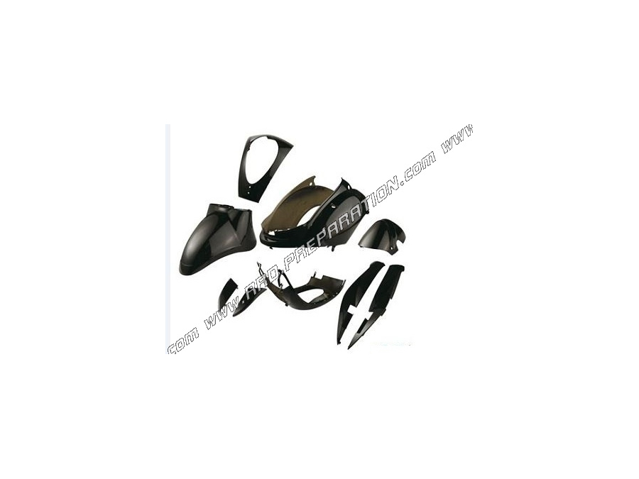 10-piece <span translate="no">TUN'R</span> 'R fairing kit for SYM MIO black scooter