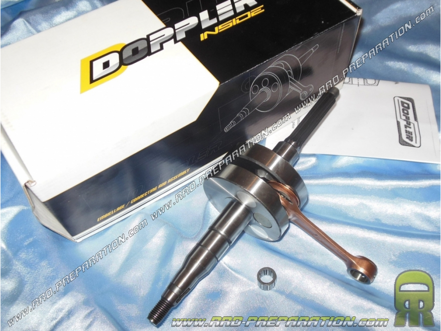 Cigüeñal, conjunto biela reforzado eje DOPPLER S1R Ø10mm para scooter vertical minarelli (booster, bws)