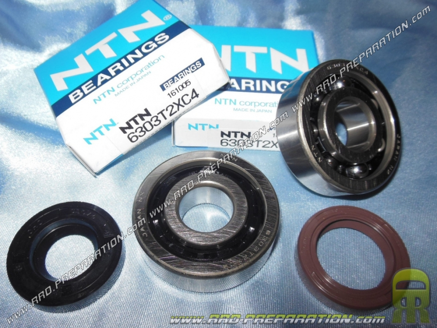 Set of 2 reinforced bearings size origin + joined spy of crankshaft NTN cage driving steel riveted minarelli am6