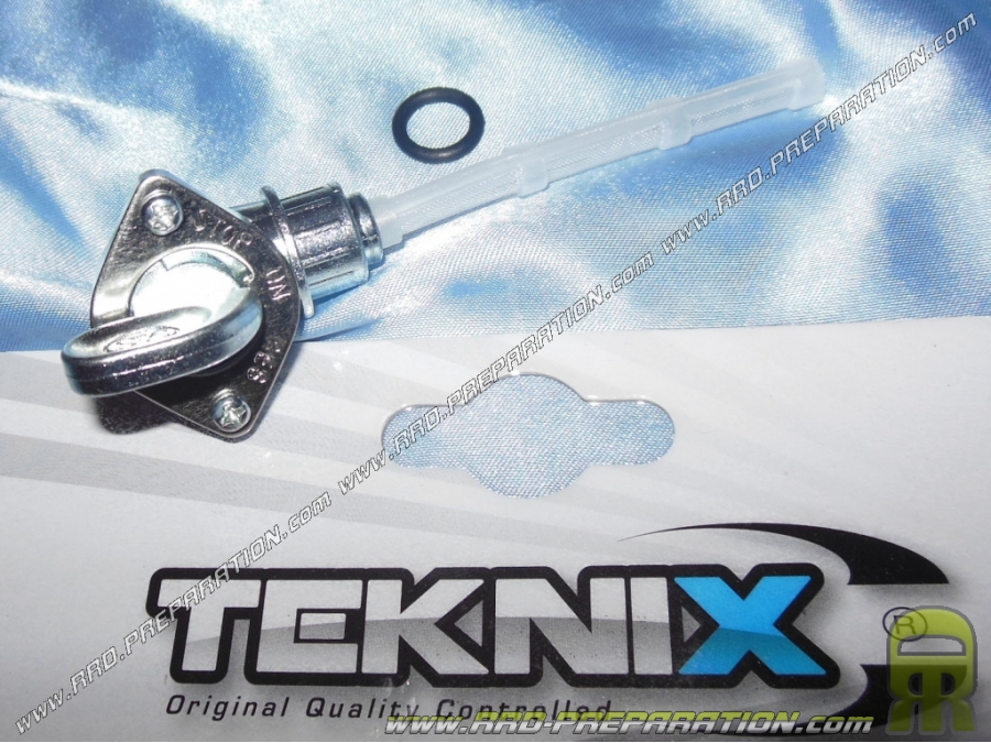 Robinet d'essence de compétition TEKNIX gros volume Ø fixation 15mm pour durite Ø8mm