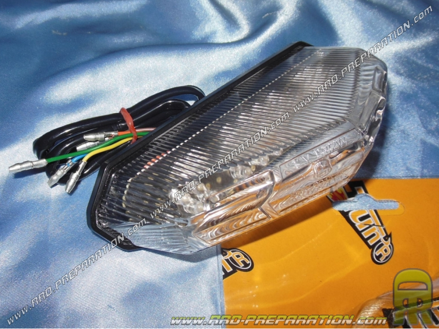 Support de plaque enduro Moto 50cc avec feu arrière à Led blanc