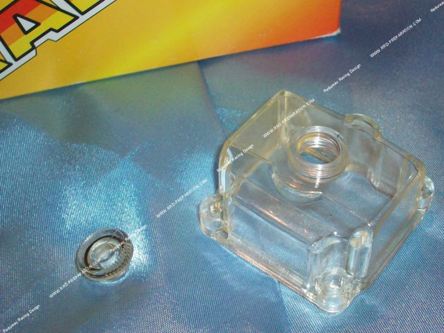 Cuve MALOSSI transparente avec bouchon pour carburateur DELLORTO PHBG et PHBD