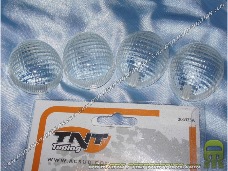 Cabochons clignotants TNT TUNING transparent pour PEUGEOT XP6 & scooter LUDIX