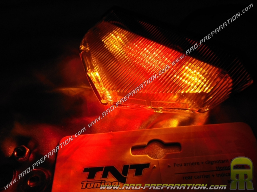 Feu arrière TNT TUNING à leds avec clignotants intégrés pour DERBI SENDA, X-RACE, X-TREM, DRD, RIEJU RS2…