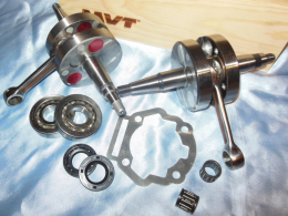 Crankshaft, connecting rod assembly, cage with needle, rod, key, bearings DERBI euro 3