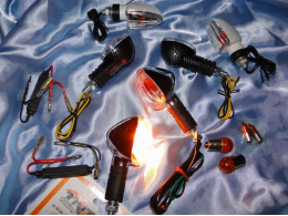 Clignotants, feux à intermittences, ampoules, cabochons, accessoires... pour mécaboite 50cc