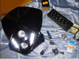 front lights, head of fork, headlight bulbs ... for motor bike 50 with 125cc
