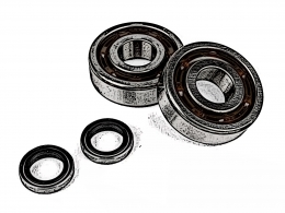 Bearing, needle cage, crankshaft nut for MBK / MOTOBECANE AV7