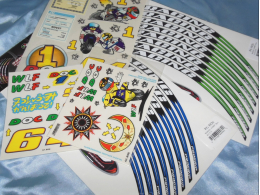 Stickers in boards, set ... for motor bike 125cc