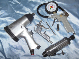 Outils à air, pneumatiques, sur compresseur (soufflette, clé à choc,  meuleuse pneumatique, manomètre de pression...)
