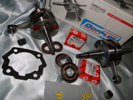 Crankshaft, connecting rod assembly, cage with needle, rod, key, bearings DERBI euro 1 & 2
