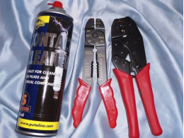 Productos (limpiador de contactos, etc.) y herramientas diversas (pinzas, multímetro, etc.) para BMW F 650, F 800, G 650, R 1200