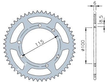schema couronne xp6 tnt 48 dents 52 dents chaine