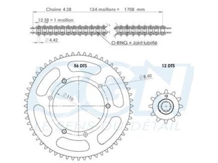 kit chaine sherco 50