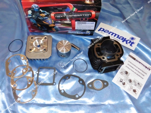 Photo du kit parmakit 70cc pour scooter mainarelli vertical avec son piston, sa culasse et son cylindre