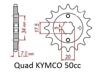 pignon quad kymco mxu mxer mxr 50cc