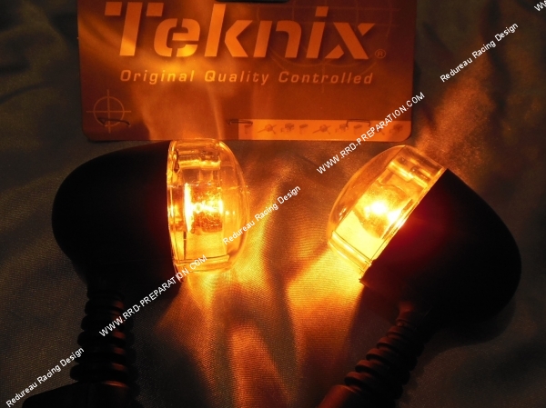 allumé Clignotants arrière TEKNIX noir  transparent pour DERBI SENDA, NITRO et AEROX
