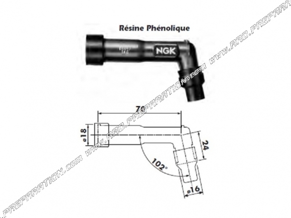 Photo de l'anti parasite NGK XB01F pour motos DAELIM VC ADVANCE, VL DAYSTAR, VS, VT, EVOLUTION