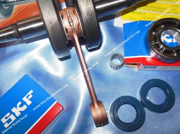 bielle Vilebrequin + roulements et spy TOP PERFORMANCES course 40mm pour mécaboite moteur DERBI euro 1 & 2 sauf GPR