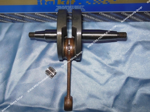 bielle Vilebrequin, vilo, embiellage ITALKIT renforcé course origine (soies de Ø17mm) pour mécaboite moteur minarelli rv 50
