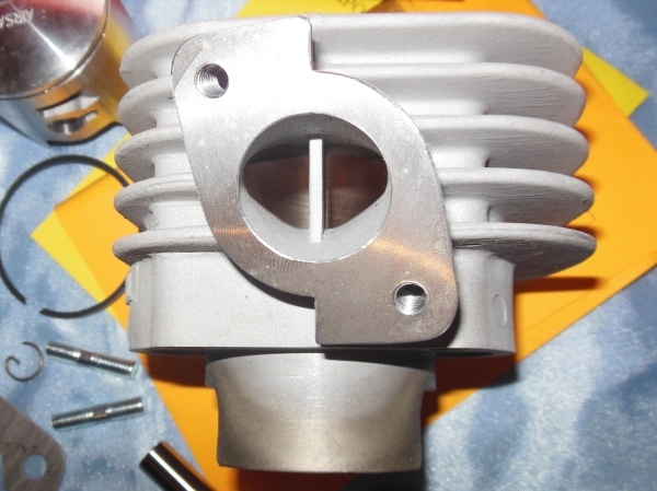 barrette échappement Kit 70cc Ø47.6mm AIRSAL T6 mono-segment aluminium (axe de 10mm) minarelli horizontal air (ovetto, neos, ...)