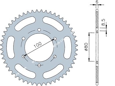 Couronne 48 dents en 420 pour RIEJU RR, SPIKE, SMX, RMX,... 50cc