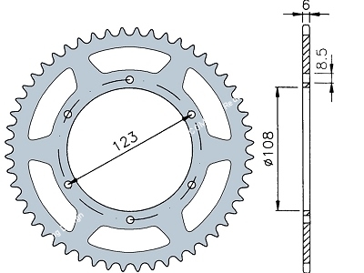 Couronne 52 dents en 420 pour Peugeot XR6 50cc