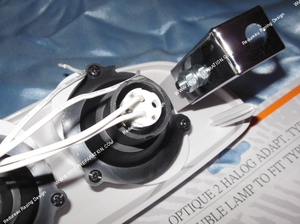 éclairage Masque avant double optique TNT Tuning avec éclairage pour Piaggio Typhoon blanc, noir ou carbone