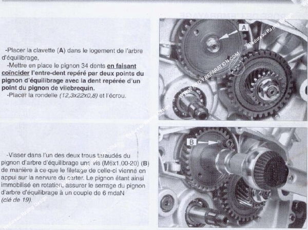 montage pignon équilibrage am6