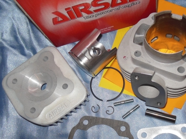 culasse piston Kit 70cc Ø47.6mm AIRSAL T6 mono-segment aluminium (axe de 10mm) minarelli horizontal air