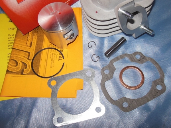 Cylindre - piston sans culasse 70cc Ø47,6mm AIRSAL T6 aluminium (axe de 10mm) minarelli horizontal air