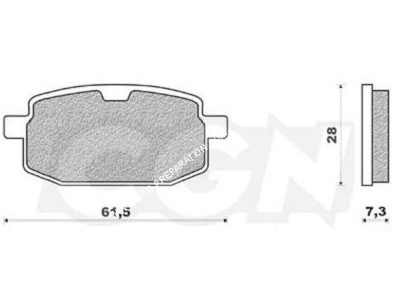dimensions Plaquettes de frein avant TEKNIX pour scooter V-CLIC, Booster 100cc, FYM 125cc, BIG MAX