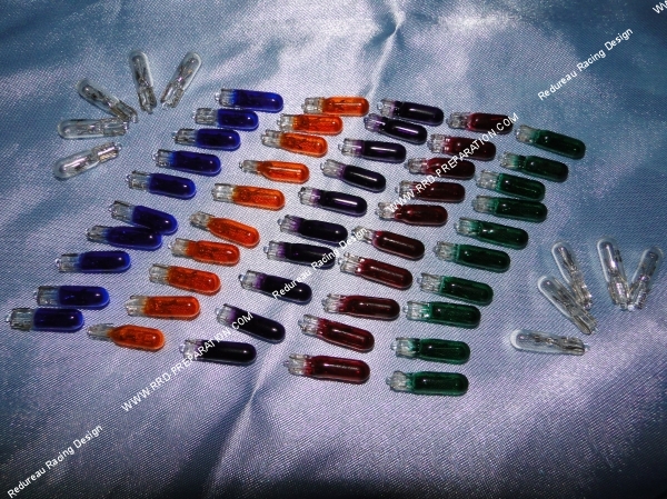 ampoule compteur lève vitre t5 1,2w vert rouge bleu orange violet blanc