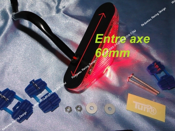 petit feu arrière led moto scooter fixation