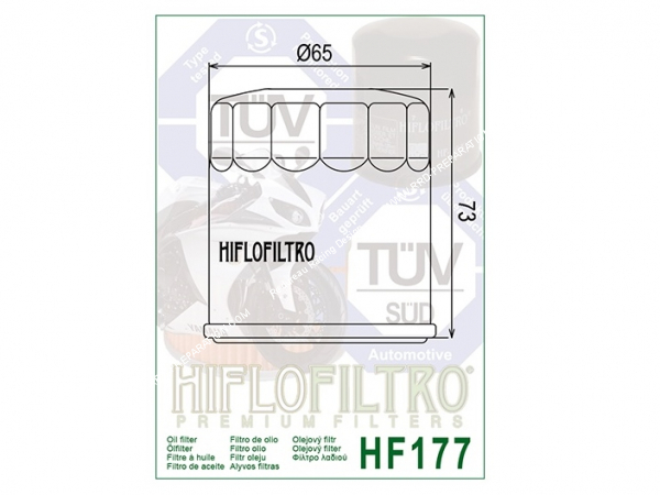 Photo du filtre a huile HF177 pour moto BUELL