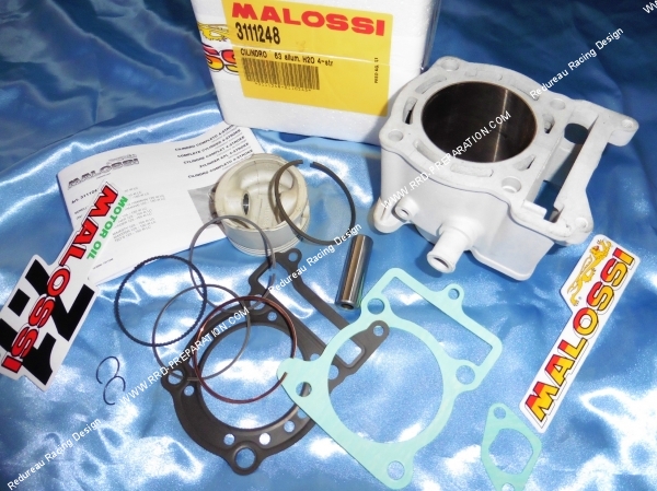 Photo des segments, du piston et du cylindre du kit malossi 182.5cc 4 temps pour les maxi scooter yamaha mbk benelli et italjet