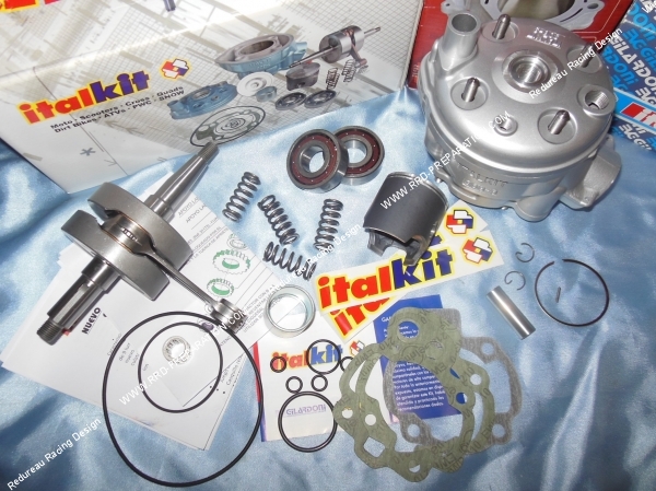 montage Pack ITALKIT Racing 80cc Ø48mm pour mécaboite moteur minarelli am6